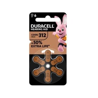 Duracell Easy Tab 312 Marrone Batteria Apparecchio Acustico 6 Pezzi