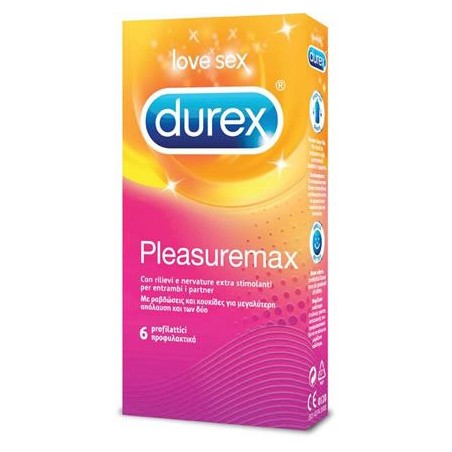Durex Pleasure Max 6 Pezzi preservativi con nervature stimolanti