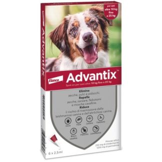 Advantix Spot-on Per Cani Oltre 10 Kg Fino A 25 Kg 6 pipette