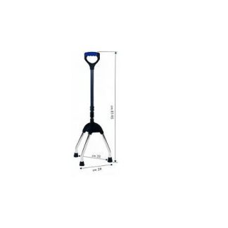 Farmacare Tripode Canna Grigio Scuro Con Base Acciaio