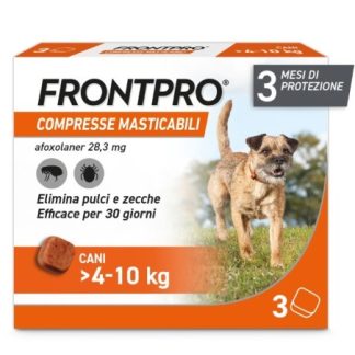 Frontpro Pulci E Zecche 3 Compresse Masticabili Cani 4-10 Kg 28,3 Mg