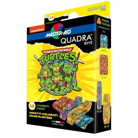 Master-aid Quadra Boys Ninja Turtles Assortiti 18 Pezzi