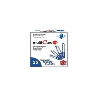 Multicare In Glucosio 25 Strisce reattive per paziente diabetico