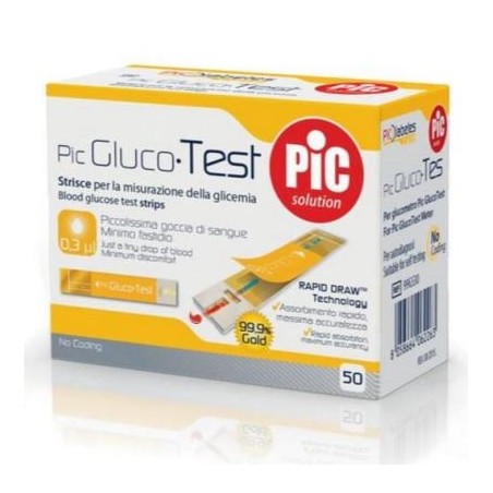 Pic Glucotest strisce per controllo della glicemia 50 Pezzi