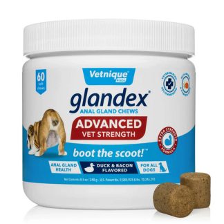 Glandex Advanced Vet Strength Anal Gland Support for Dogs, Duck & Bacon Flavour