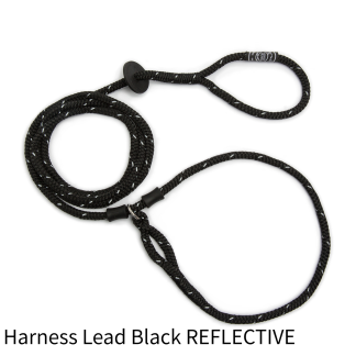 Harness Lead Black Reflective
