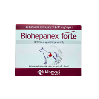 Biowet Puławy BIOHEPANEX FORTE 40 KAPSUŁEK wspomagających wątrobę u psów