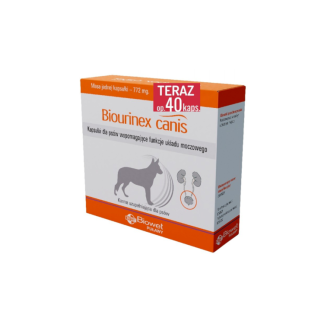 Biowet Puławy BIOURINEX CANIS 40 KAPSUŁEK wspomagających funkcje układu moczowego psa