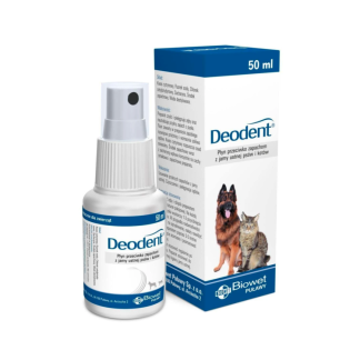 Biowet Puławy DEODENT 50 ML płyn neutralizujący przykry zapach z jamy ustnej psów i kotów