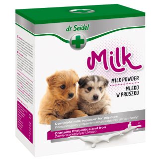 DermaPharm PEŁNOPORCJOWY PREPARAT MLEKOZASTĘPCZY DLA SZCZENIĄT 300 G dr Seidel (mleko+butelka+smoczki)