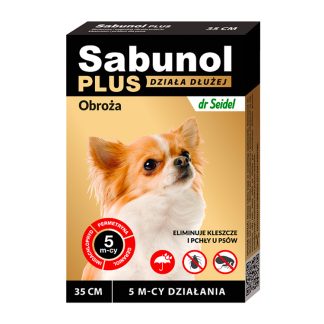 DermaPharm SABUNOL PLUS OBROŻA PRZECIW PCHŁOM I KLESZCZOM DLA MAŁYCH PSÓW 35 CM