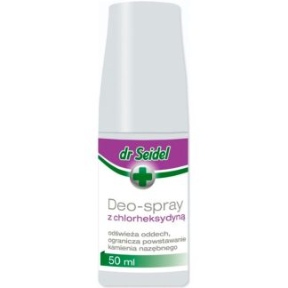 DermaPharm dr Seidel DEO-SPRAY Z CHLORHEKSYDYNĄ 50 ML odświeżanie oddechu i pielęgnacja zębów
