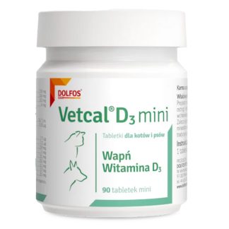 Dolfos CANIS/CAT VETCAL MINI 90 TABLETEK (Vetcal D3 Mini) minerały i aminokwasy bez fosforu dla małych psów i kotów