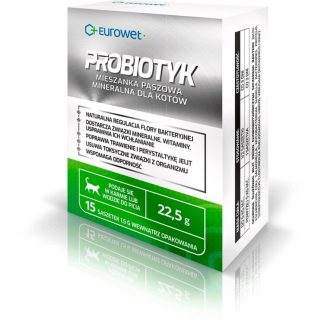 Eurowet PROBIOTYK 1,5G X 15 SASZETEK KOT Naturalna regulacja flory bakteryjnej