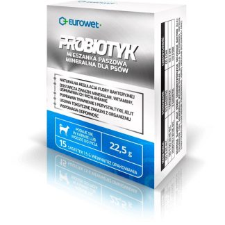 Eurowet PROBIOTYK 1.5G X 15 SASZETEK PIES Naturalna regulacja flory bakteryjnej