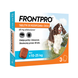 Boehringer FRONTPRO DLA PSA 10-25 KG            3 SZT. tabletki na pchły i kleszcze