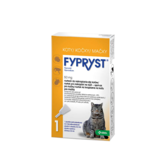 Krka FYPRYST 50 MG KOT 12 PIPET krople na pchły i kleszcze