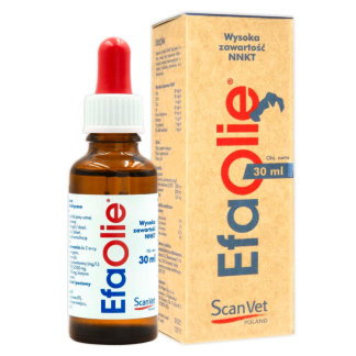 ScanVet EFA OLIE 30 ML Kwasy Omega-3 i Omega-6 olej na piękną sierść, zdrową skóra, mocne serce