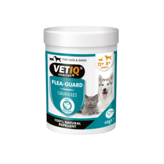 VetIQ Flea Guard 60 G NIE UDOSTĘPNIAĆ PRODUKT Z CZOSNKIEM, SZKODLIWY DLA ZWIERZAT