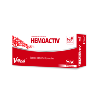Vetfood HEMOACTIV 60 KAPSUŁEK dla psów i kotów do stosowania przy niedoborze żelaza