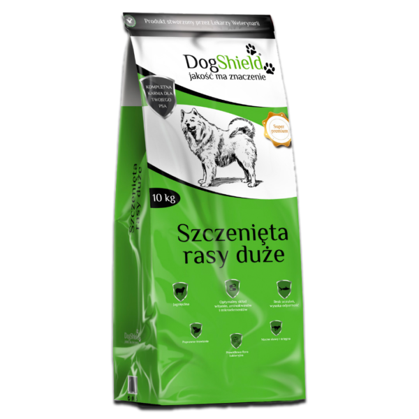 BIOfaktor DogShield SZCZENIĘTA RASY DUŻE karma przeznaczona jest do codziennego żywienia zdrowych szczeniąt