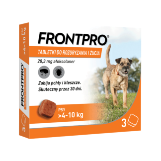 Boehringer FRONTPRO DLA PSA 4-10 KG 3 SZT. tabletki na pchły i kleszcze