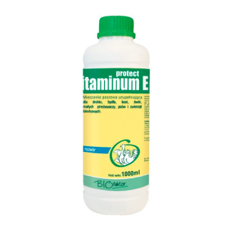 BIOfaktor VITAMINUM E 1 L PROTECT dla drobiu, bydła, koni, świń, owiec, kóz, psów i zwierząt futerkowych
