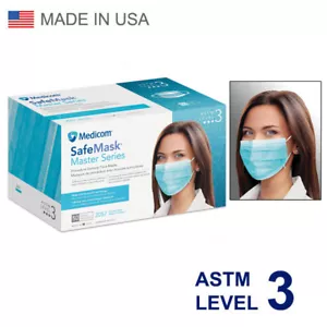 Medicom Master Series Medical Ear-Loop Face Masks ASTM Level 3 50pcs Made in USA