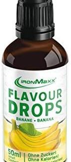 IronMaxx Flavour Drops - Banana 50ml | Senza calorie e senza zucchero | Gocce aromatiche vegane per dolcificare alimenti | Pratico tappo contagocce