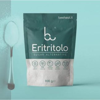 BEWHEAT ERITRITOLO da 800 Gr - Dolcificante di Origine Naturale, Sostituto dello Zucchero, per Ricette e Bevande, per Addolcire Caffe', Frutta Fresca, Dolci, Yogurt, Senza Calorie e OGM.