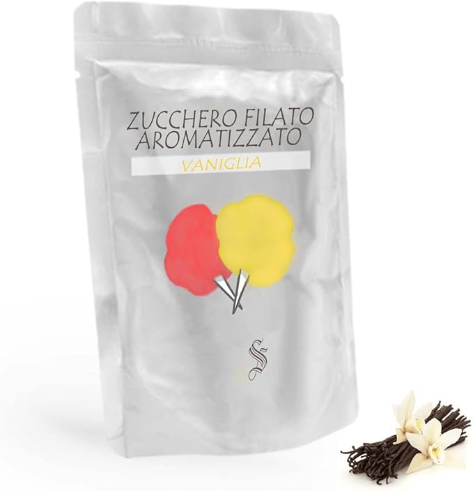 Semar Zucchero aromatizzato - Vaniglia - per Zucchero Filato da 500 g (Giallo)