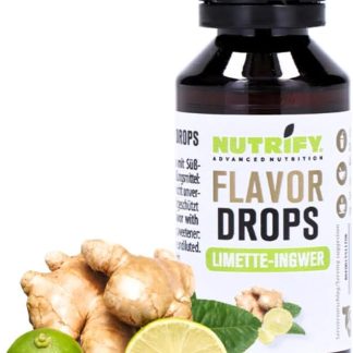 NUTRIFY Flavor Drops Lime Zenzero 30 ml, gocce aromatiche senza calorie, più sapore in alimenti e bevande, senza zucchero, senza grassi, vegano, senza coloranti artificiali, aroma