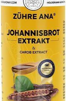Zühre Ana Estratto di Carruba - melassa di carruba - Equilibratore dello zucchero nel sangue - Senza glutine e glucosio - Sostegno naturale dell'alito con vitamine - 350 ml