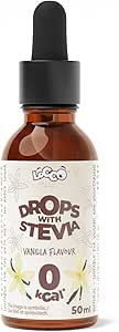 Gocce aromatizzate e dolcificate Locco con Stevia | 0 Calorie | Vegan | Keto | Senza zucchero | Stevia | Vitamina C e vitamine del gruppo B (Vaniglia)
