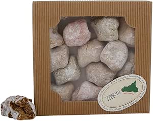 Paste di Mandorla Siciliane Artigianale, scatola regalo in cartone, confezionate in monoporzione gusti assortiti, dolci Tipici Siciliani alle mandorle, senza glutine, 180g