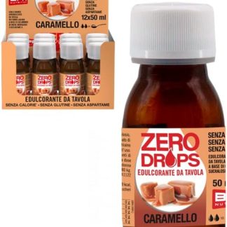 BPRnutrition ZERO DROPS - Edulcorante da tavola in forma liquida aromatizzato al CARAMELLO (Box da 12 pezzi)