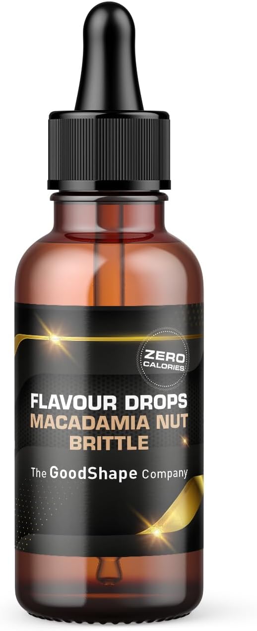 Flavour Drops senza zucchero 50 ml – Macadamia Nut Brittle | Gocce di gusto senza caloriosi per dolci con pipetta | vegano | per ioghurt naturale, porridge o quark – Flavattack