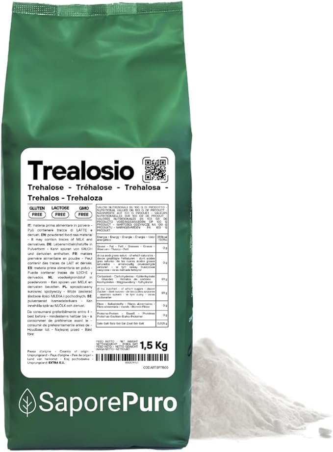 SaporePuro Trealosio in polvere 1500 gr - Zucchero a basso indice glicemico