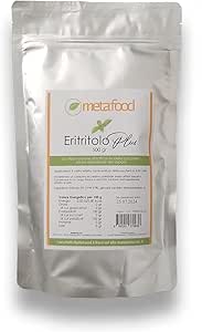 Eritritolo PLUS - Metafood - Dolcificante Naturale a base di Eritritolo e Stevia Mix - Zero Calorie - Zero Indice Glicemico - 500g