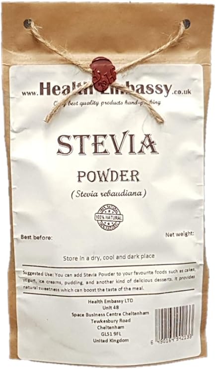 Health Embassy Stevia Rebaudiana Polvere (Stevia rebaudiana) / Stevia Powder (25g)