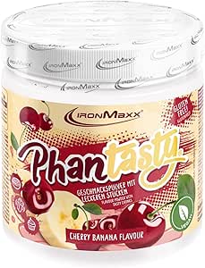 IronMaxx Phantasty - Cherry Banana 250g Barattolo | Polvere aromatizzante vegana con veri pezzi di frutta o frutta secca | Perfetto sostituto dello zucchero.