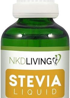 NKD Living Gocce di Stevia Liquida Pure 50ml – Aromatizzato alla Vaniglia – con contagocce in vetro