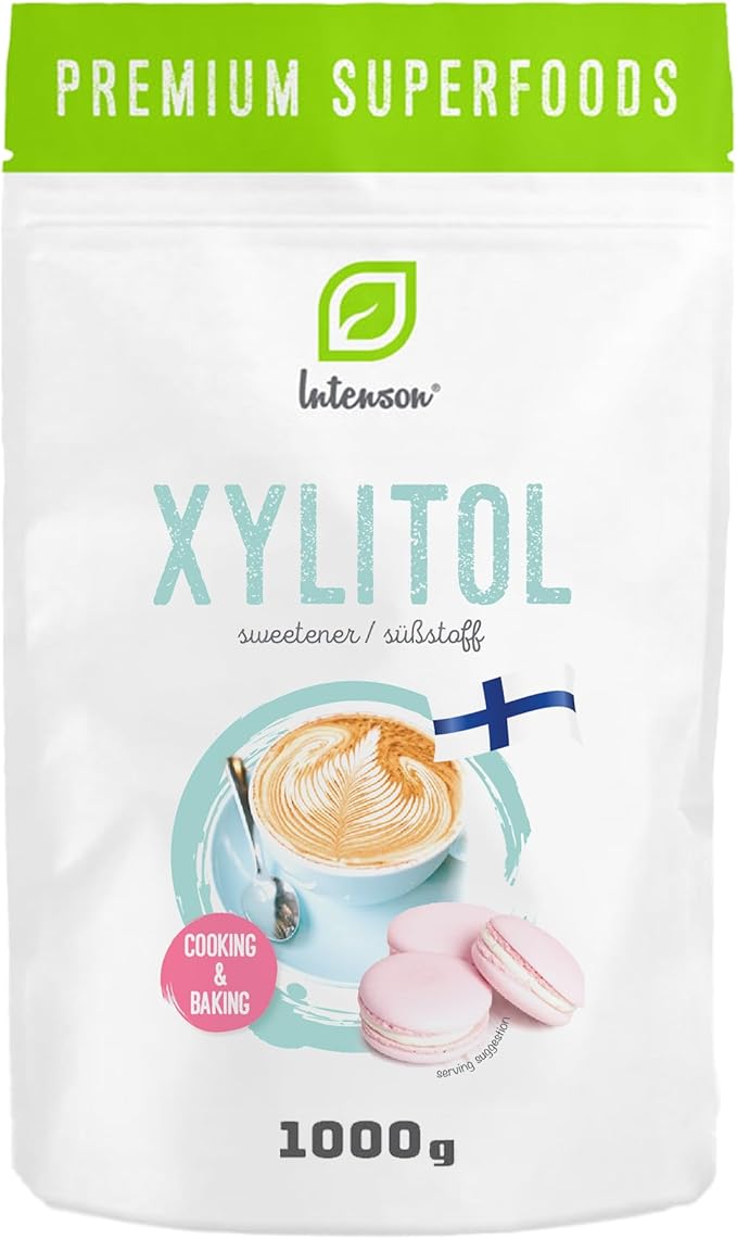 Intenson - Zucchero di Xilitolo 1kg | Xilitolo dalla Finlandia 1000g | Zucchero di Betulla 100%