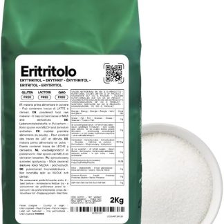 SaporePuro ERITRITOLO 2 kg - sostituto naturale dello zucchero a zero calorie - Prodotto in Europa - Basso Indice Glicemico, Ideale per dieta chetogenica