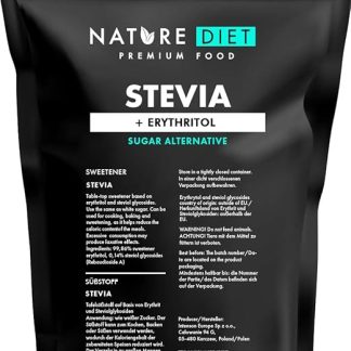 Nature Diet - Dolcificante 1000g | Dolcificante Naturale | Basso contenuto calorico | Sostituzione dello zucchero con eritritolo, glicosidi steviolici