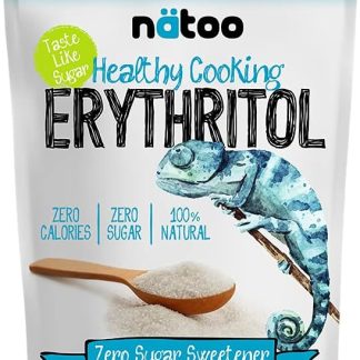 NATOO Eritritolo dolcificante naturale - Zero calorie e zero zuccheri - ideale per cucinare ricette low carb e per diete chetogeniche - sapore naturale di zucchero senza retrogusto – 500g