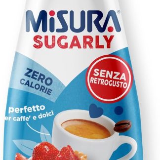 Misura® Sugarly Dolcificante Liquido Zero Calorie, Perfetto per Caffe’ e Dolci, Senza Glutine, Senza Aspartame, Vegano, Confezione Apri e Chiudi, 205ml