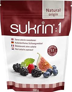 Sukrin: 1 - Sostituto di zucchero tutto naturale con eritritolo e stevia, dolcificante zero calorie per diete cheto e basso contenuto di carboidrati, senza glutine, vegano, 500 g