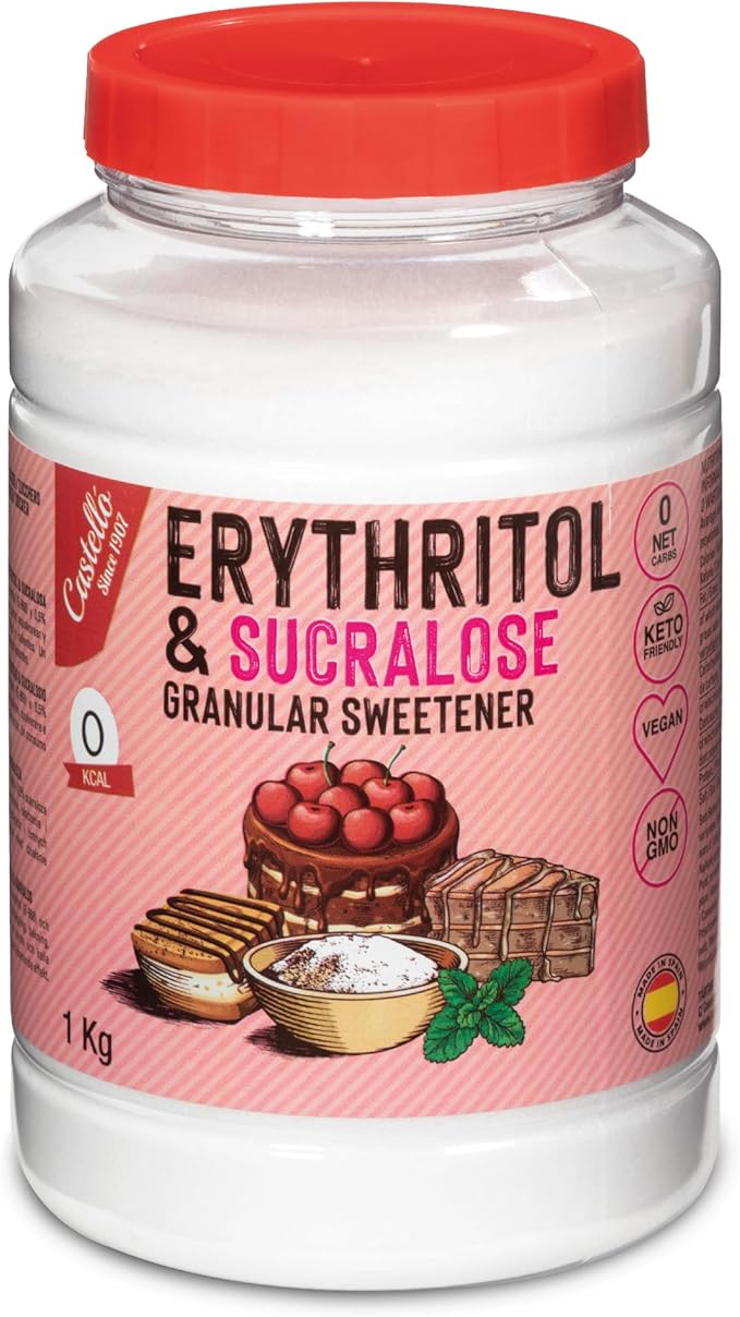 Dolcificante Eritritolo + Sucralosio 1:4 | 1g = 4g di zucchero | 0 Carboidrati netti - 0 Calorie - 0 Indice Glicemico - Keto - Non OGM - Castello since 1907 - 1 kg