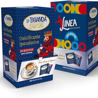 La Bevanda Del Re -Linea Dolcificante Bustine Ipocalorico, in una Confezione Self-service, Dolcificante Linea Naturale Ipocalorico,Perfetto per una tazza di caffè, 300 Bustine Zucchero